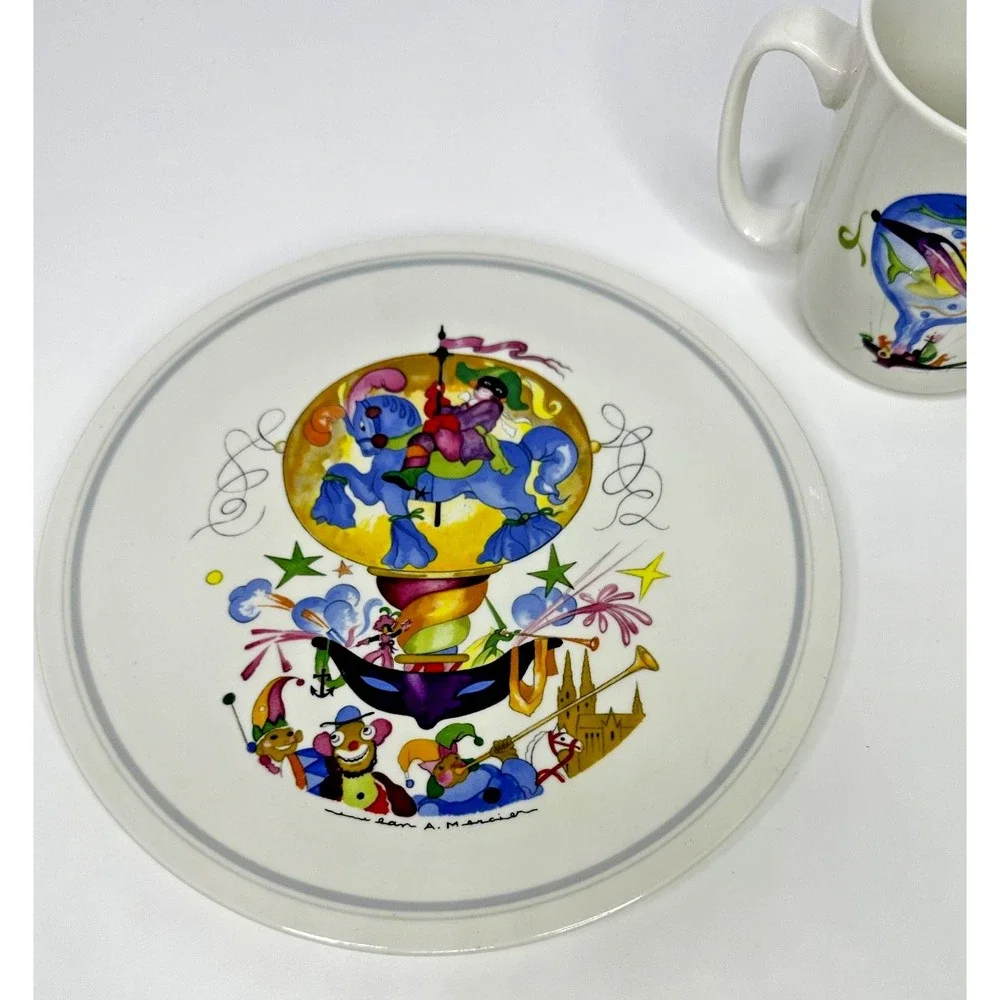 Villeroy Bosch Le Balloon China Salad Plate Mug Cup  Jean Mercier Luxembourg